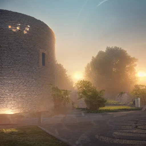 Image similar to a ring shaped wall protecting a peaceful farming based city, cinematic, raytracing, detailed, fantasy artwork, photorealistic, professional, award winning, well lit, movie worthy, beautiful