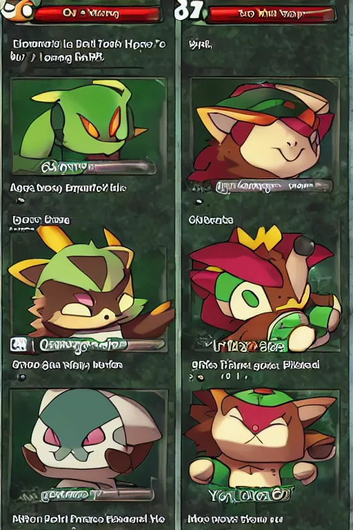 Image similar to teemo, a pokemon card of teemo, pokemon card screenshot