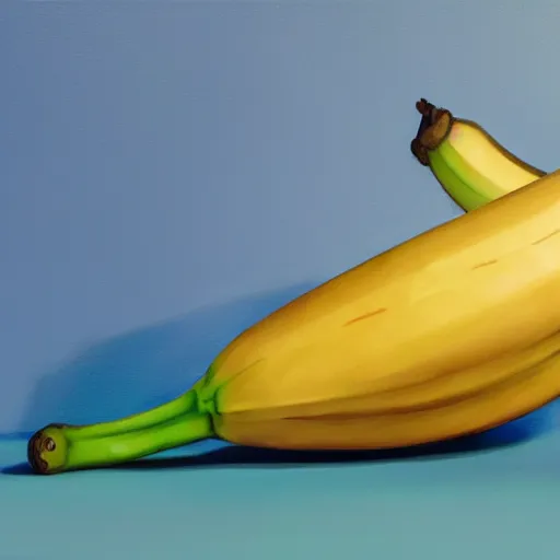 Prompt: A Banana, art by Nathan Fowkes , art station, colorkey scene,