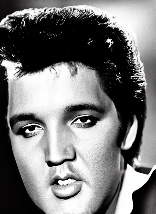 Image similar to photo closeup portrait of superstar elvis presley by pascal rostain