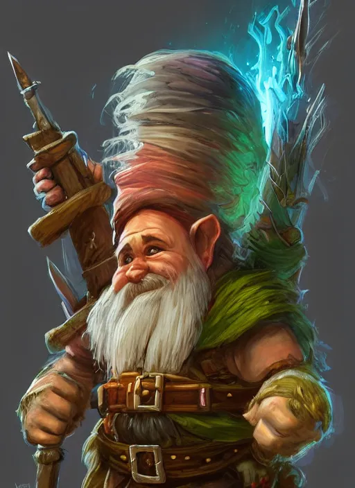 Image similar to gnome, ultra detailed fantasy, dndbeyond, bright, colourful, realistic, dnd character portrait, full body, pathfinder, pinterest, art by ralph horsley, dnd, rpg, lotr game design fanart by concept art, behance hd, artstation, deviantart, hdr render in unreal engine 5