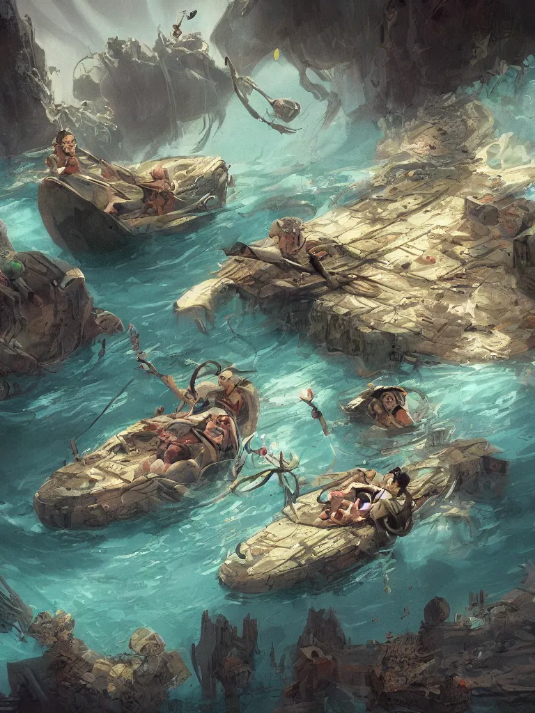 Image similar to drowning by Disney Concept Artists, blunt borders, rule of thirds