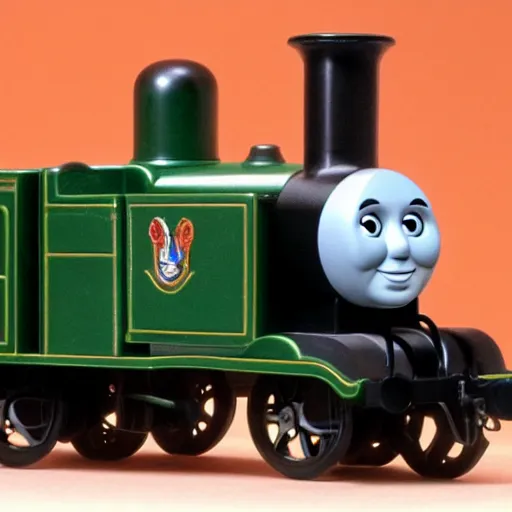 Prompt: thomas the military engine in the trolley dillema