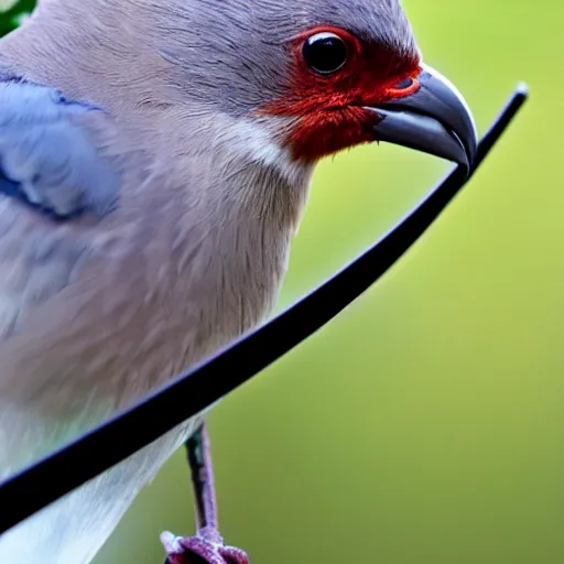 Image similar to a bird wearing headphones