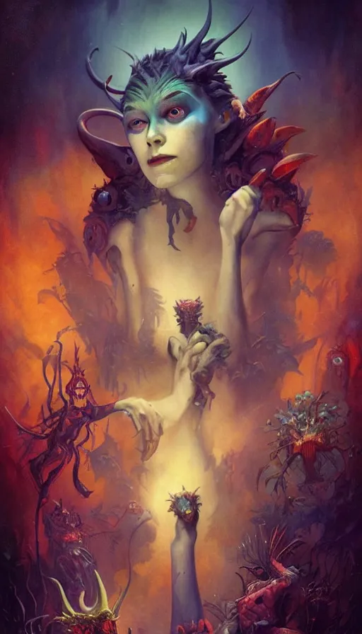 Image similar to exquisite imaginative friendly weird creature poster art humanoid colourful movie art by : : weta studio tom bagshaw james jean frank frazetta