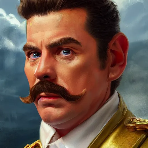 Image similar to mario as a wealthy cruise captain portrait, detailed, centered, digital painting, artstation, concept art, donato giancola, joseph christian leyendecker, wlop, boris vallejo, breathtaking, 8 k resolution, extremely detailed, beautiful, establishing shot, artistic, hyperrealistic, beautiful face, octane render, cinematic lighting, dramatic lighting, masterpiece