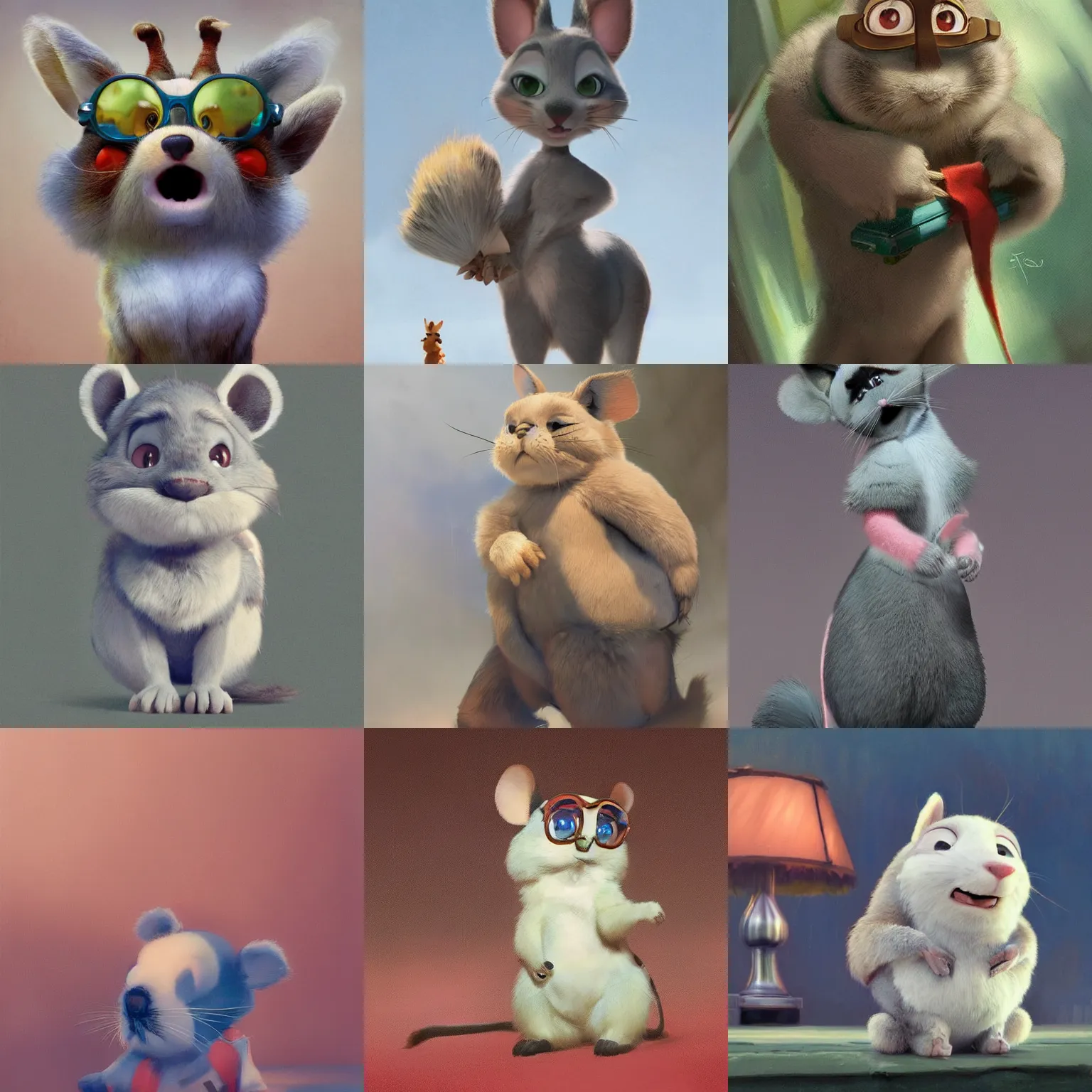 Image similar to promotional art, very very very cute disney pixar chinchilla character, iconic film character, detailed fur, concept artwork, 3 d render official art, promotional art, by ilya kuvshinov katsuhiro villeneuve, jeremy lipkin and michael garmash and rob rey, disney pixar zootopia