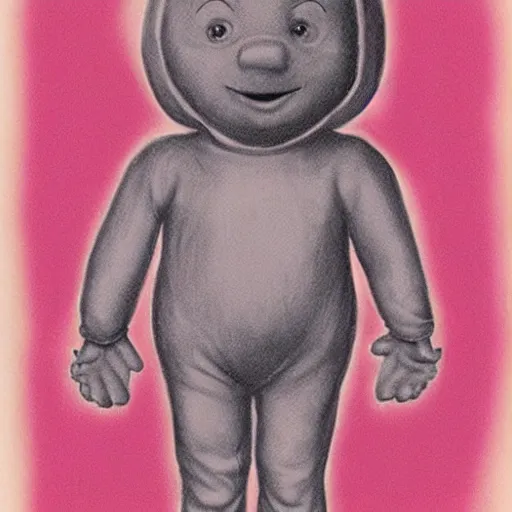 Image similar to embryology of a teletubbie, scientific drawing