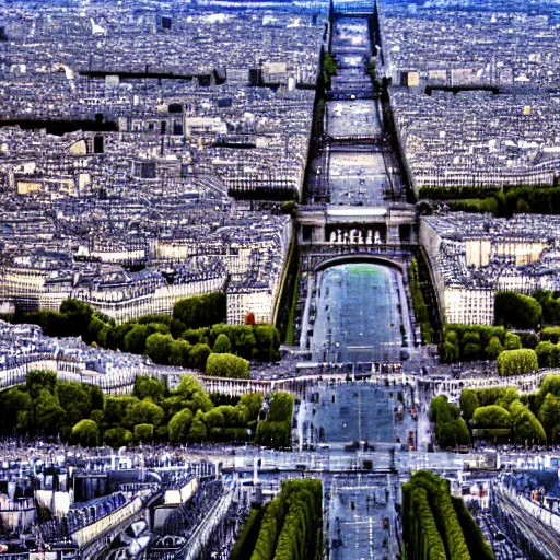 Prompt: a tilt shift picture of Paris