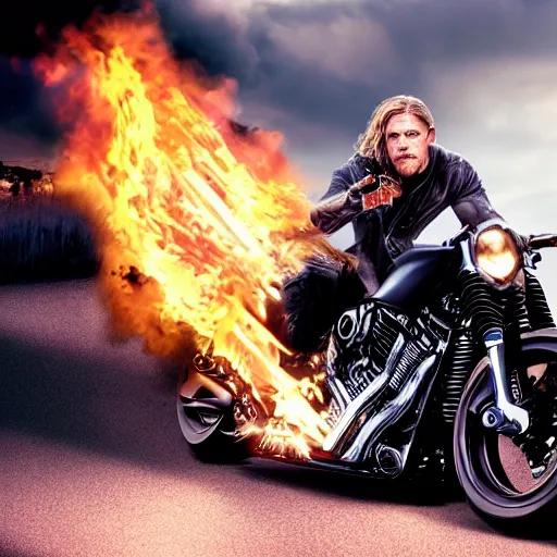 Prompt: Charlie hunnam As Ghostrider hyper realistic 4K quality