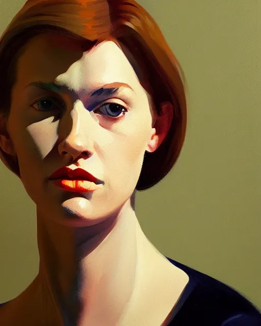 Image similar to portrait of a woman with a woman, clemente, francescomau wilson, edward hopper and james gilleard filonov, beautiful face, octane rendering