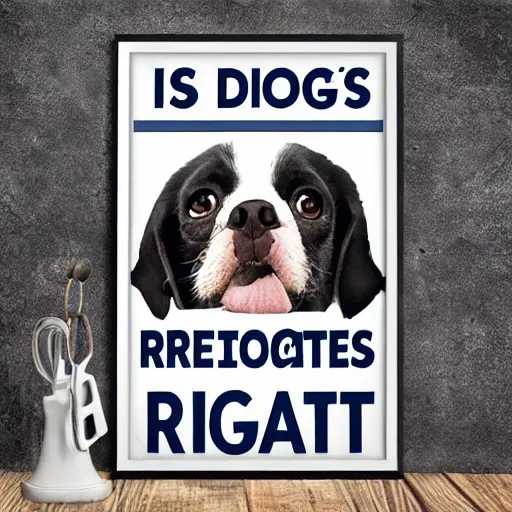 Image similar to dogs have rights poster