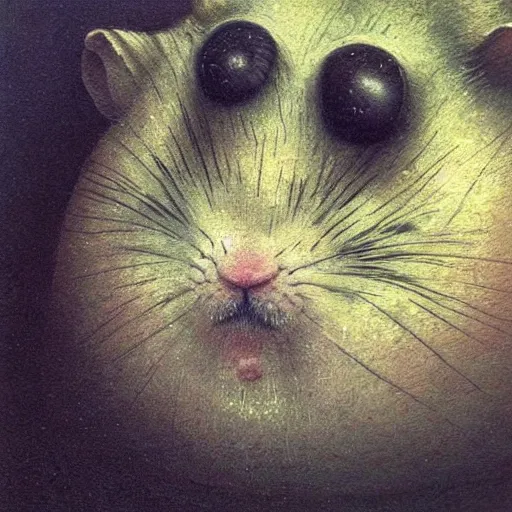 A close up shot of an old grumpy hamster, oil painting | Stable ...