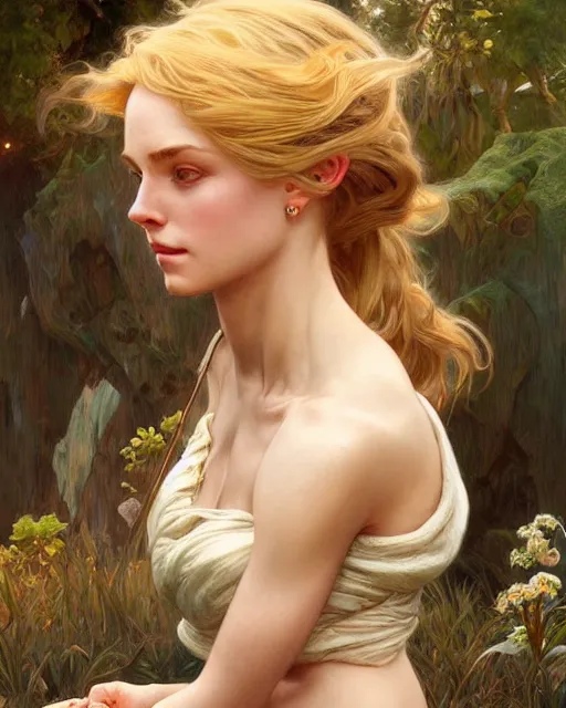 Image similar to portrait of an island made of blonde women, real life skin, intricate, elegant, highly detailed, artstation, concept art, smooth, sharp focus, art by artgerm and greg rutkowski and alphonse mucha