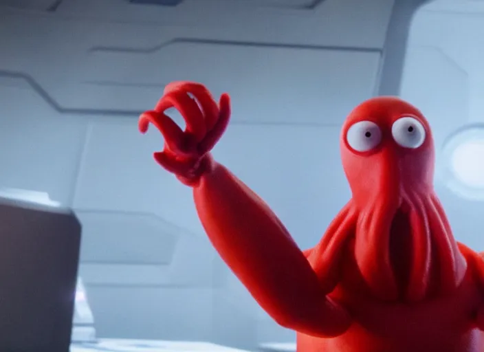 Prompt: film still of zoidberg in the new scifi movie, 4 k