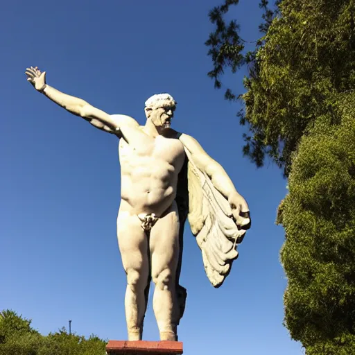 Image similar to giant roman statue of bernie sanders