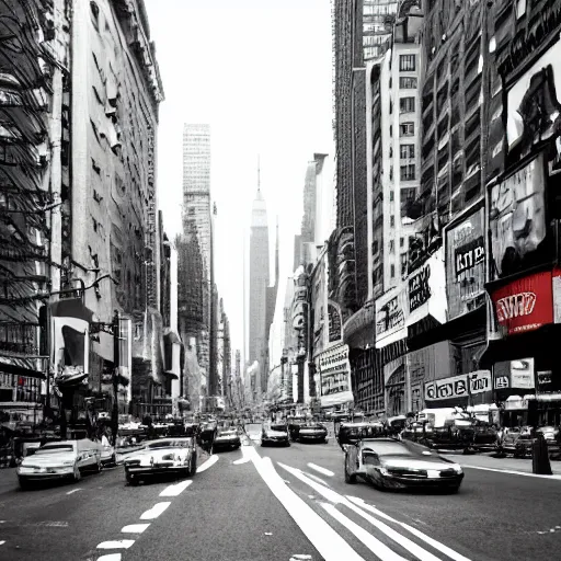 Prompt: photograph of a new york city street in 2 0 9 9