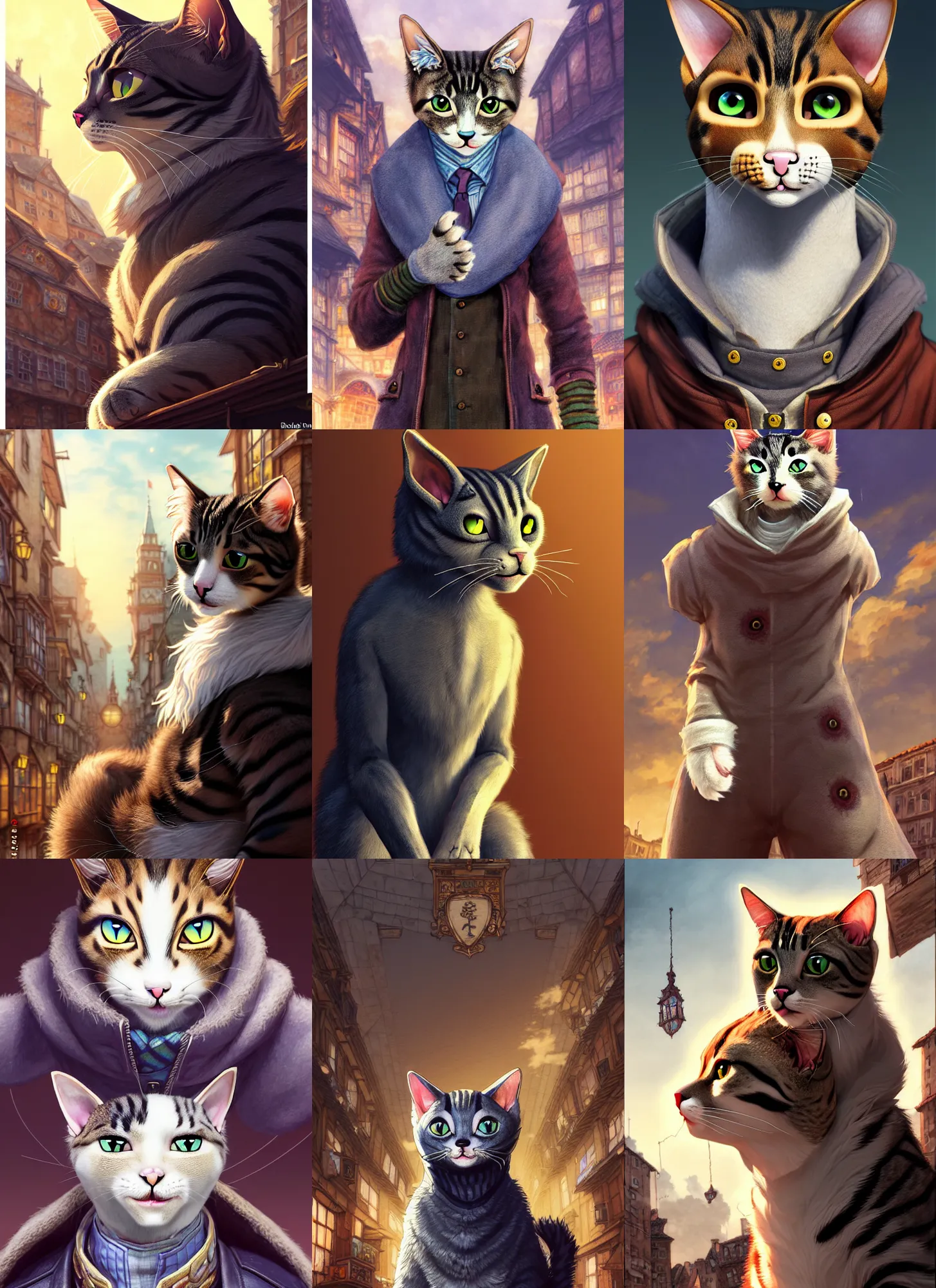 Prompt: full body fursona cat character portrait of benedict cumberbatch with gorgeous detailed eyes in the marketplace in the sky, color page, tankoban, 4 k, tone mapping, doll, akihiko yoshida, james jean andrei riabovitchev marc simonetti, yoshitaka amano, h. hydrochaeris