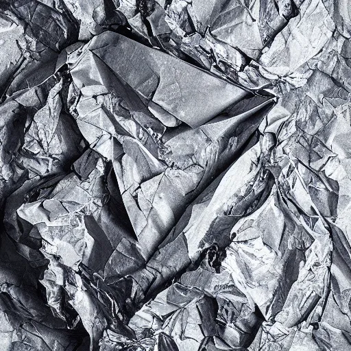 Image similar to photo of a crumpled up piece of rubbish, studio photo, photorealistic, volumetric lighting