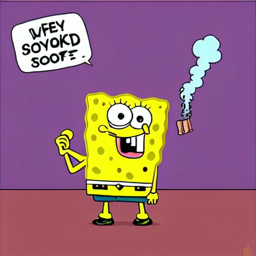 gangster spongebob smoking weed