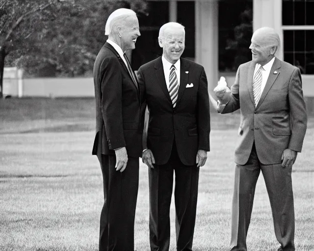 Image similar to president joe biden face to face with president joe biden, nikon 3 5 mm, photograph