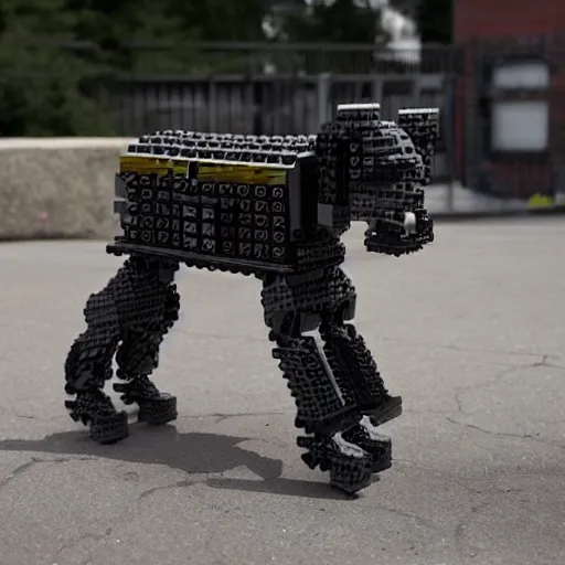 Image similar to Boston Dynamics dog made of lego