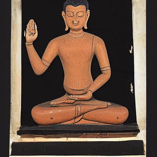 Prompt: steve jobs as buddha shakyamuni meditating in the lotus position, india, bihar, probably kurkihar, pala dynasty, c. 1 0 0 0 ad, black stone