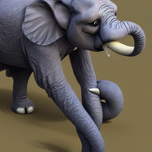 Prompt: A Trex-Elephant-Monkey crossbreed, illustrated by Antoine Verney-Carron, trending on artstation, 4k, 8k, artstation 3d render, artstation 3d, artstation graphics, artstation lighting