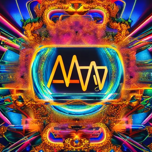 Image similar to a and w vaporwave logo, colorful, digital art, cosmic, 3 d high definition, trending on art station, photorealistic, high resolution, 8 k, octane, hyper detailed, insane details, intricate, elite, ornate, elegant trend, highly detailed and intricate, sharp focus, photography, unreal engine