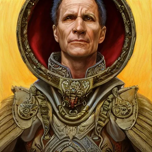 Image similar to Julius Caesar as a fantasy D&D character, portrait art by Donato Giancola and James Gurney, digital art, trending on artstation