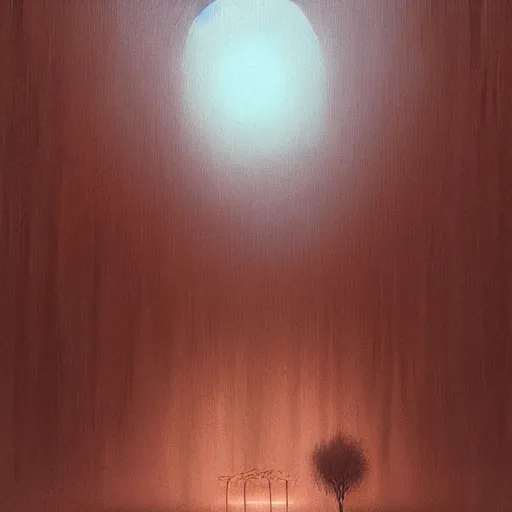 Image similar to a dreary night, digital art, inspired by zdzisław beksinski