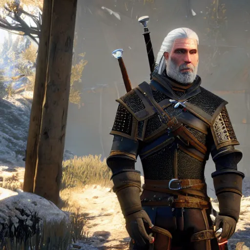 Image similar to anson mount as gerlat in the witcher 3