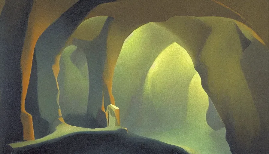 Prompt: a detailed oil painting of dark eerie ominous cave, prison cell, by nicholas roerich, by frank frazetta, by seurat, by hans emmenegger, by bruce pennington, by eyvind earle, moisture, grainy, highly detailed, realistic, outline, line,