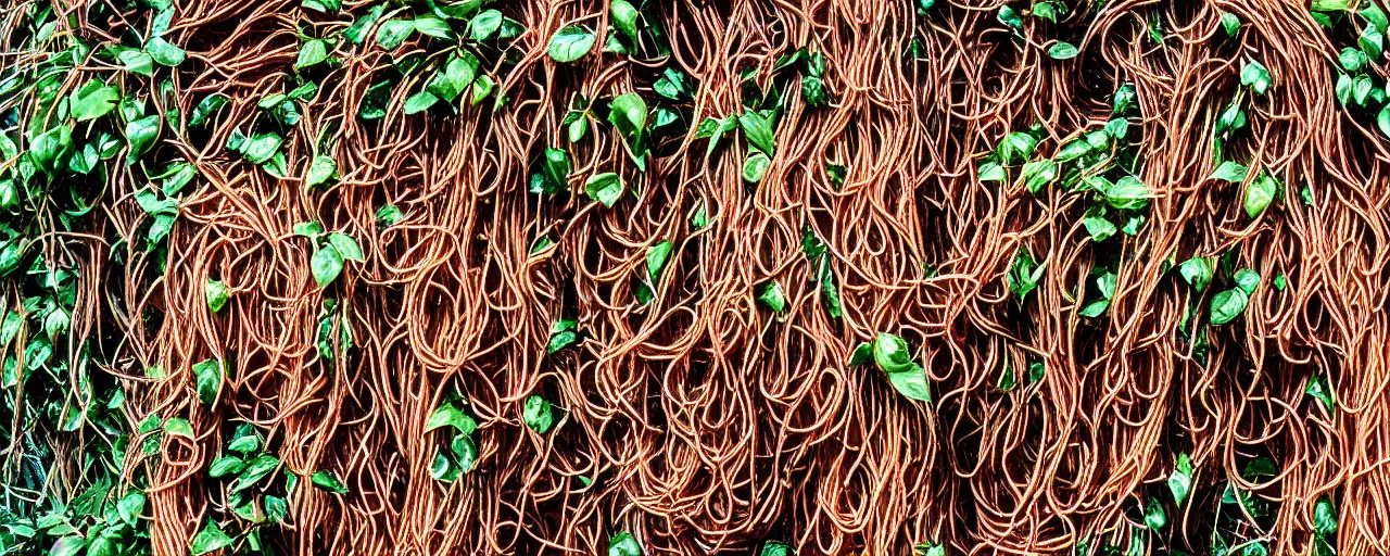 Prompt: spaghetti growing on a bush, in nature, in the style of carl warner, canon 2 0 mm, photograph, kodachrome