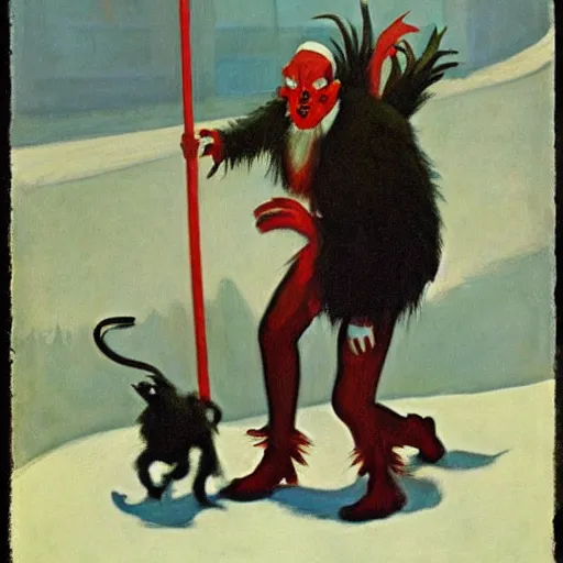 Prompt: krampus by edward hopper