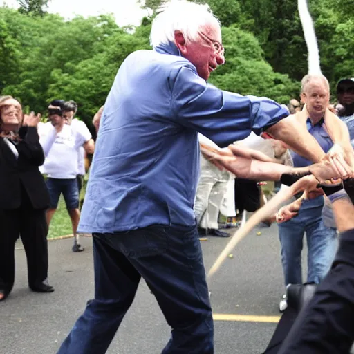 Image similar to bernie sanders using force lightning