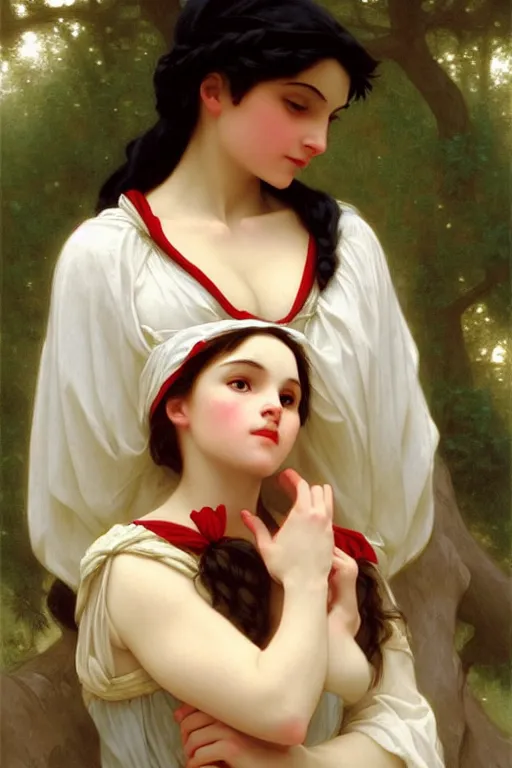 Image similar to snow white, painting by bouguereau, detailed art, artstation