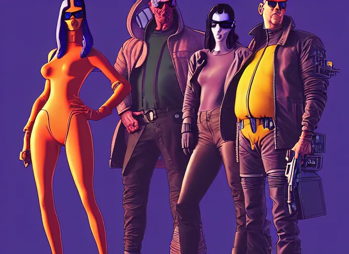 Image similar to cyberpunk heist crew. portrait by stonehouse and mœbius and will eisner and gil elvgren and pixar. character design. realistic proportions. cyberpunk 2 0 7 7 character art, blade runner 2 0 4 9 concept art. cel shading. attractive face. thick lines. the team. diverse characters. artstationhq.