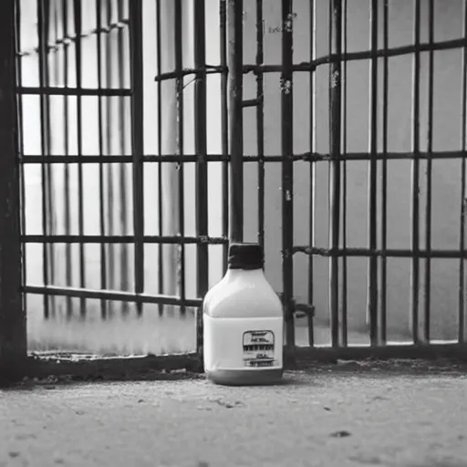 Image similar to bottle of milk inside a jail