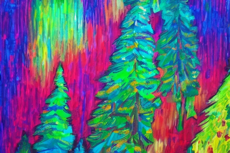 Prompt: abstract art representing 🌲🌌