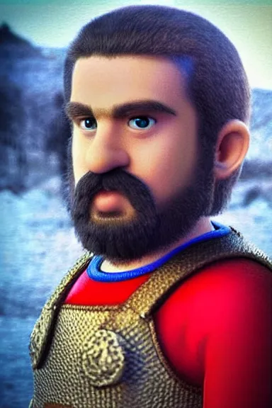 Image similar to “ very intricate photorealistic photo of a realistic human version of super mario in an episode of game of thrones, photo is in focus with detailed atmospheric lighting, award - winning details ”