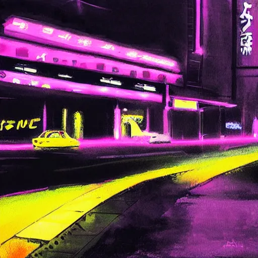 Image similar to neon noir night scene by arai yoshimune