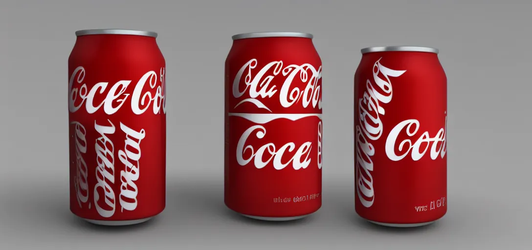 Image similar to 3 d render of a can of coke