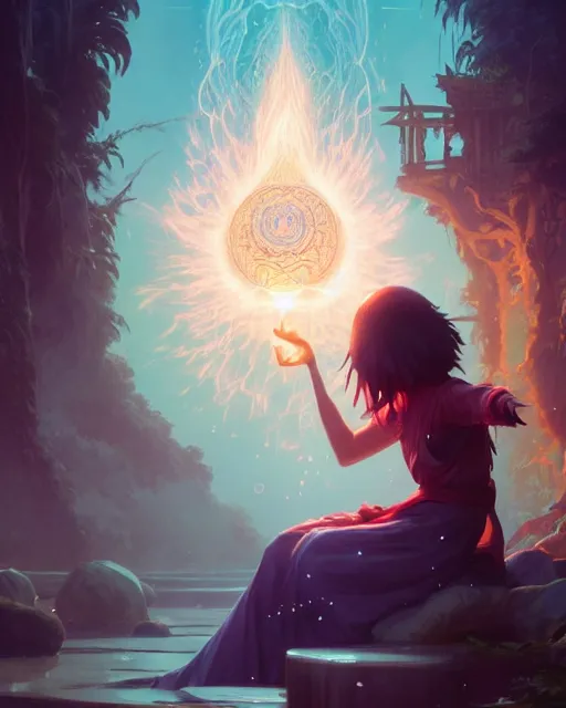 Prompt: asian mage casting a water spell, highly detailed vfx portrait, unreal engine, greg rutkowski, loish, rhads, beeple, makoto shinkai and lois van baarle, ilya kuvshinov, rossdraws, tom bagshaw, alphonse mucha, global illumination, detailed and intricate environment