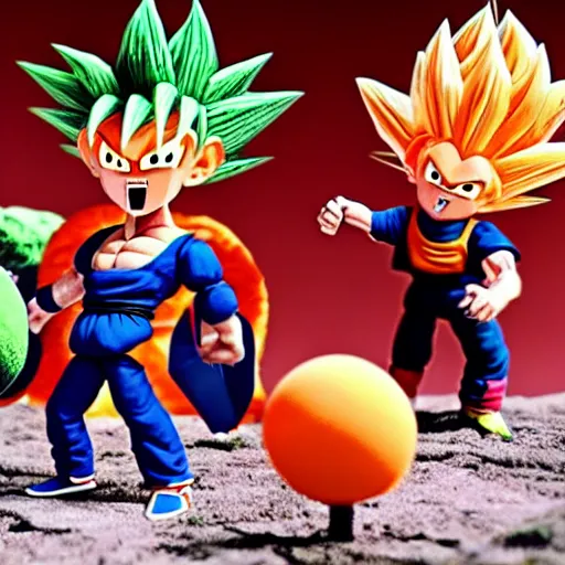 Image similar to claymation dragonball z