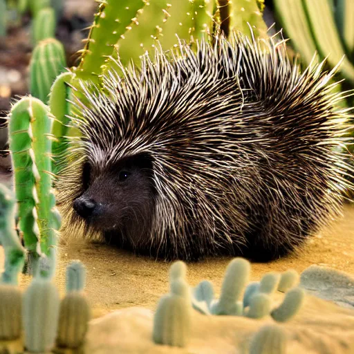 Image similar to cactus porcupine, photography,