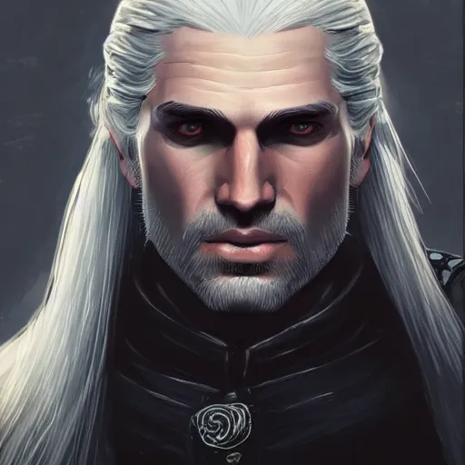 Prompt: painting of geralt of rivia portrait charlie bowater style