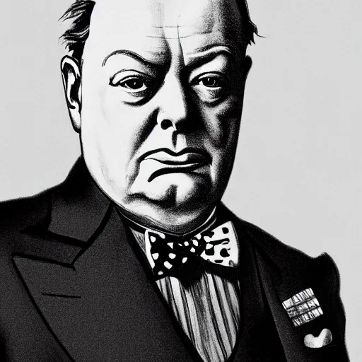 Prompt: winston churchill as john wick