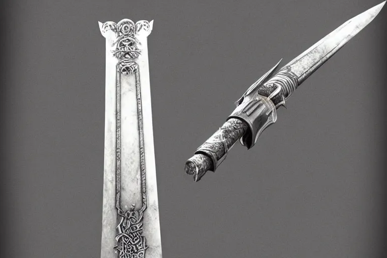 Image similar to haunted saber sword, one object, closetup, artstation, intricate