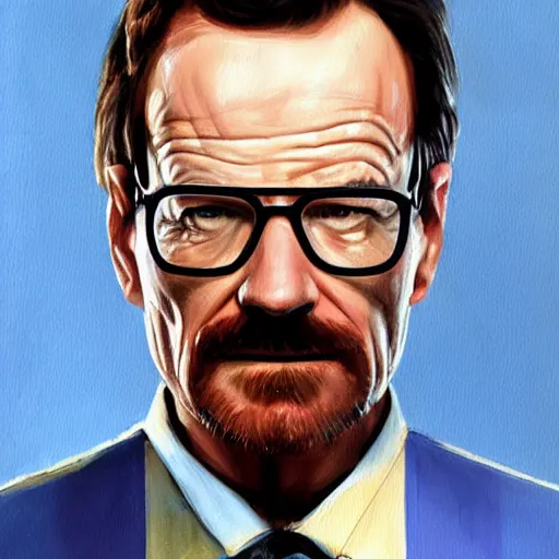 Image similar to bryan cranston as Gordon freeman, painting, full body